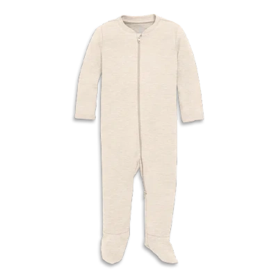 Primary Kids'  Baby Organic Zip Footie In Solid In Brown