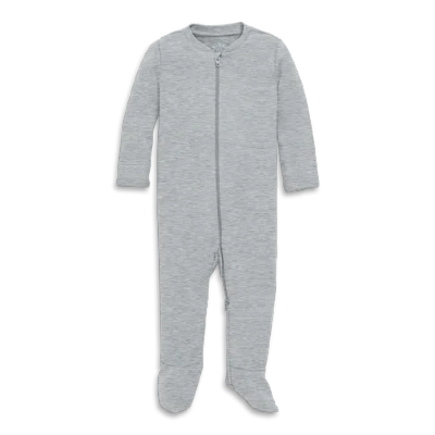 Primary Kids'  Baby Organic Zip Footie In Solid In Gray