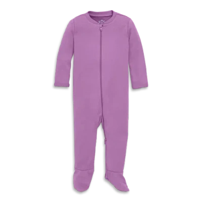 Primary Kids'  Baby Organic Zip Footie In Solid In Purple