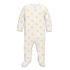 Primary Baby Organic Zip Footie In Starry Night In Ivory Rainbows Suns