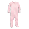 Primary Kids'  Baby Organic Zip Footie In Stripe In Blossom Ivory Mini Stripe