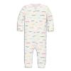 Primary Baby Organic Zip Romper In Baby Bugs In Ivory Rainbow Caterpillars