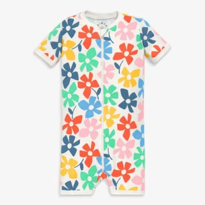 Primary Kids'  Baby Organic Zip Shortie In Rainbow Blooms In Multi