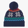 Primary Baby Rainbow Snowflake Fair Isle Beanie In Blue