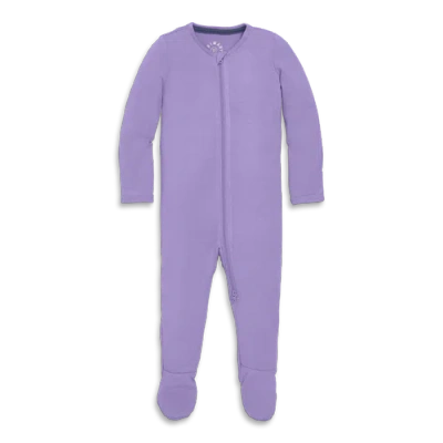 Primary Baby Stretch Modal Zip Footie In Purple