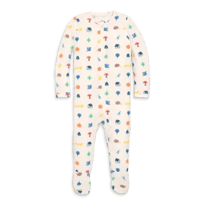 Primary Baby Stretch Modal Zip Footie In Multi