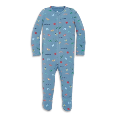 Primary Kids'  Baby Stretch Modal Zip Footie In Blue