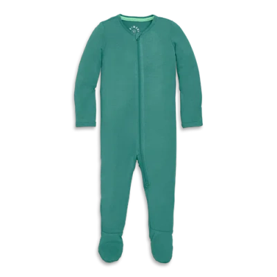 Primary Baby Stretch Modal Zip Footie In Green