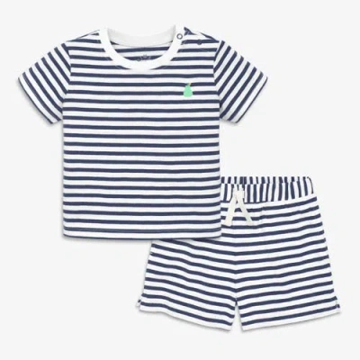 Primary Kids'  Baby Stripe Embroidered Set In Blue