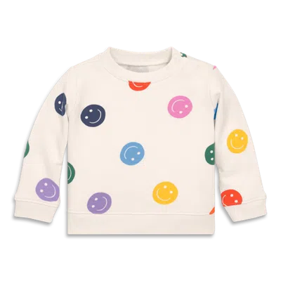 Primary Kids'  Baby Sweatshirt In Prints In Rainbow Happy Faces