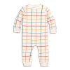 Primary Baby Sweatshirt Romper In Rainbow Grid In Multi