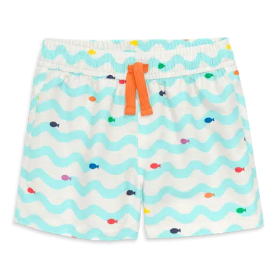 Primary Kids'  Baby Swim Trunk In Rainbow Fish