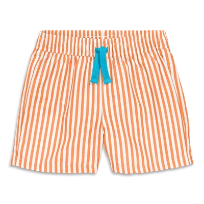 Primary Kids'  Baby Swim Trunk In Stripe In Cantaloupe White Stripe