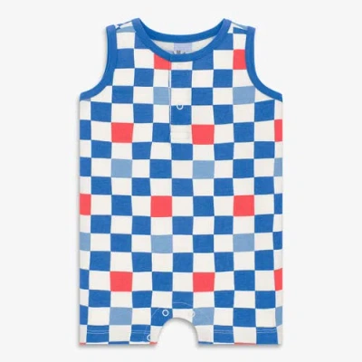 Primary Kids'  Baby Tank Shortie In Checkerboard In Blue