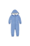 Primary Kids'  Baby Teddy Fleece-lined Zip Romper In Heather Vintage Blue