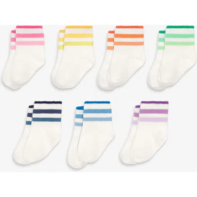 Primary Kids'  Baby Tonal Ringer Sock 7-pack In White