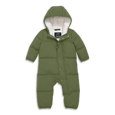 Primary Kids'  Baby Weatherproof Puffer Suit In Olive