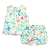 Primary Baby Woven Tank & Bubble Short Set In Bright Backyard In White Backyard Print
