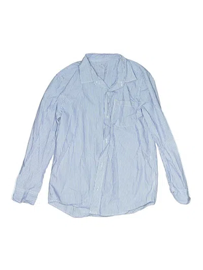 Pre-owned Primary Clothing Kids' Long Sleeve Button Down Shirt In Blue