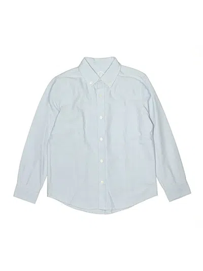 Pre-owned Primary Clothing Kids' Long Sleeve Button Down Shirt In Blue