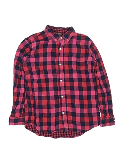 Pre-owned Primary Clothing Kids' Long Sleeve Button Down Shirt In Red
