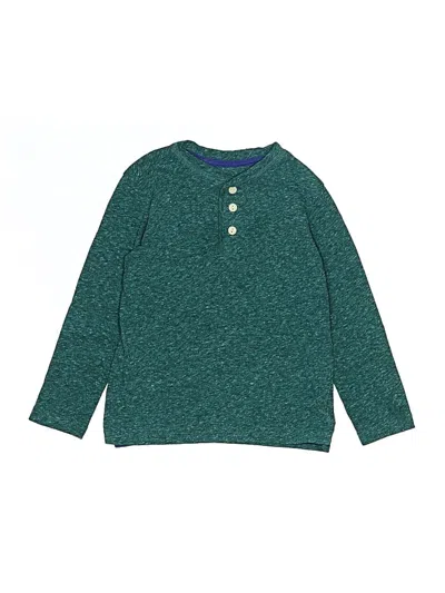 Pre-owned Primary Clothing Kids' Long Sleeve Henley Shirt In Green