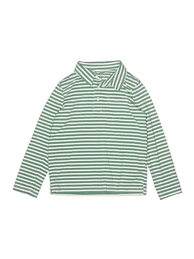 Pre-owned Primary Clothing Kids' Long Sleeve Polo Shirt In Green
