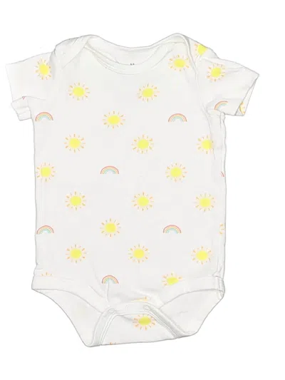 Pre-owned Primary Clothing Babies' Short Sleeve Onesie In White