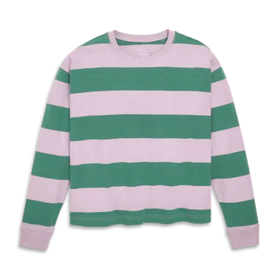 Primary Fit Long Sleeve Relaxed Tee In Rugby Stripe In Multi