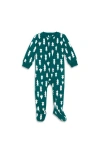 Primary Fleece Zip Footie In Spruce Trees