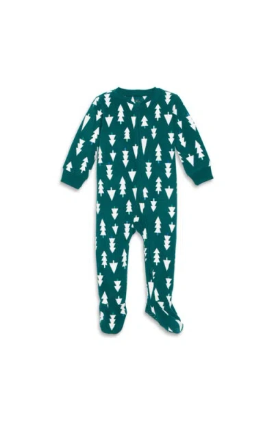 Primary Kids'  Fleece Zip Footie In Spruce Trees