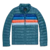 Primary Grown-ups Puffer Jacket In Stripe In Blue