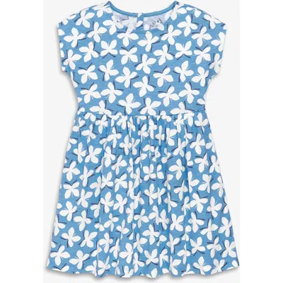 Primary Kids Backyard Dress In Cornflower Butterflies In Blue