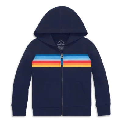 Primary Kids Banner Zip Hoodie In Blue