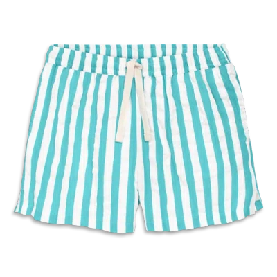 Primary Kids Beach Short In Seersucker Stripe In White Coast Stripe