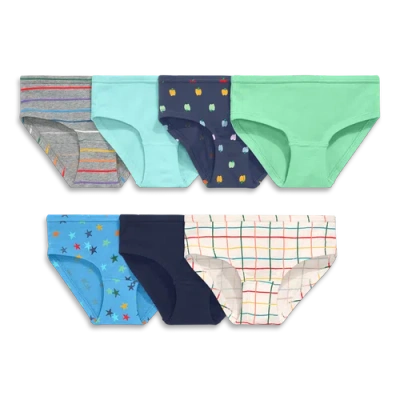 Primary Kids Bikini 7-pack In Rainbow Prints In Multi