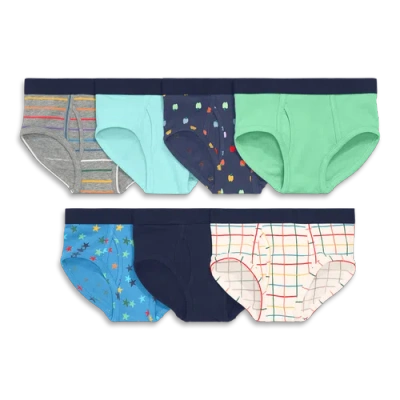 Primary Kids Brief 7-pack In Rainbow Prints In Multi