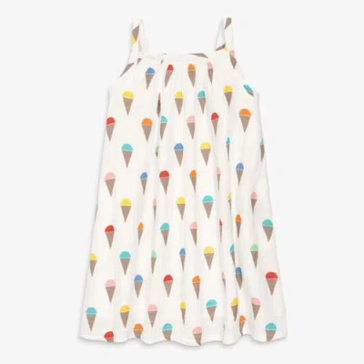 Primary Kids Cotton Gauze Tank Dress In Rainbow Scoops In Multi