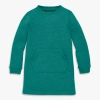 Primary Kids Cozy Fleece Sweatshirt Dress In Green