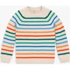 Primary Kids Crewneck Stripe Sweater In Neutral