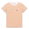 Primary Kids Embroidered Pocket Tee In Stripe In Cantaloupe White Stripes