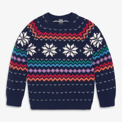 Primary Kids Fair Isle Sweater In Blue