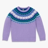 Primary Kids Fair Isle Sweater In Purple