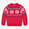 Primary Kids Fair Isle Sweater In Red