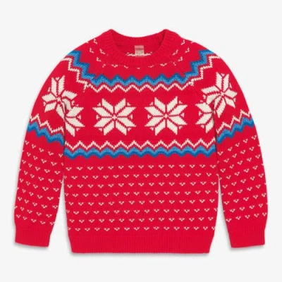 Primary Kids Fair Isle Sweater In Red