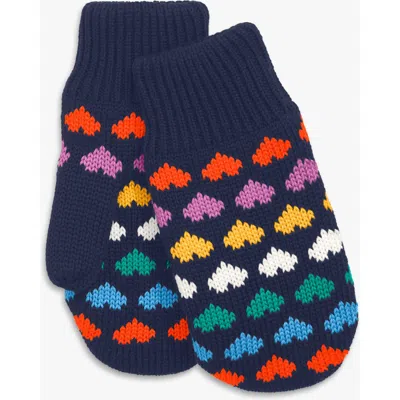 Primary Kids Fleece-lined Rainbow Hearts Mittens In Blue