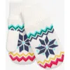 Primary Kids Fleece-lined Snowflake Fair Isle Mittens In White