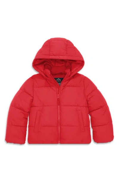 Primary Kids' Fleece-lined Puffer Jacket In Red