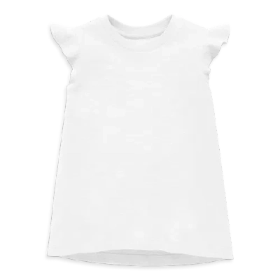 Primary Kids Flutter Sleeve Tee In White