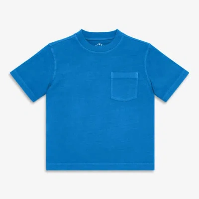 Primary Kids Garment-dyed Easy Pocket Tee In Blue